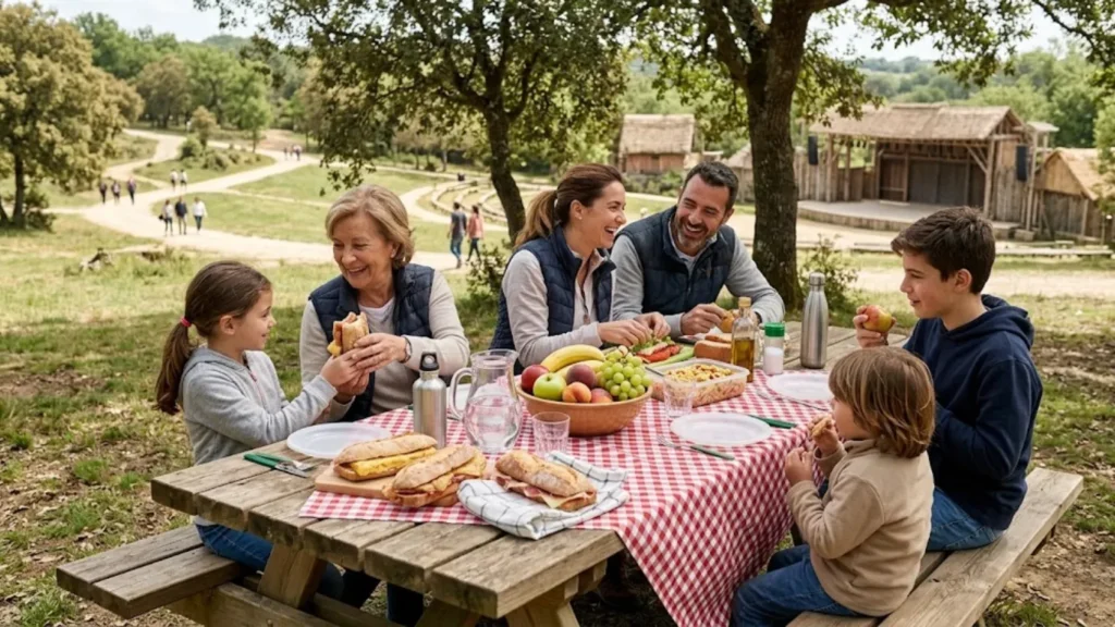: comer en puy du fou zona picnic pradera valle comida
