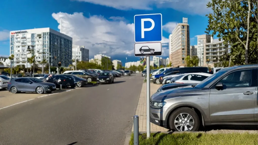 El parking tiene zonas reservadas para personas con movilidad reducida cerca de la entrada.